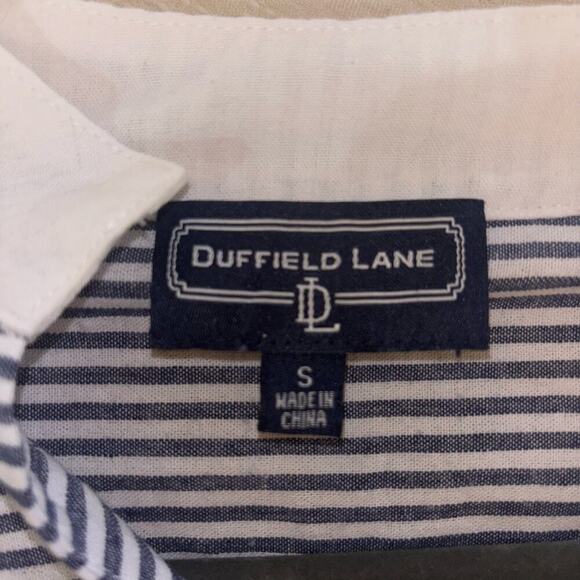 Duffield Lane Navy & White Striped Cotton Tunic Shirt - Size Small - Picture 5 of 8